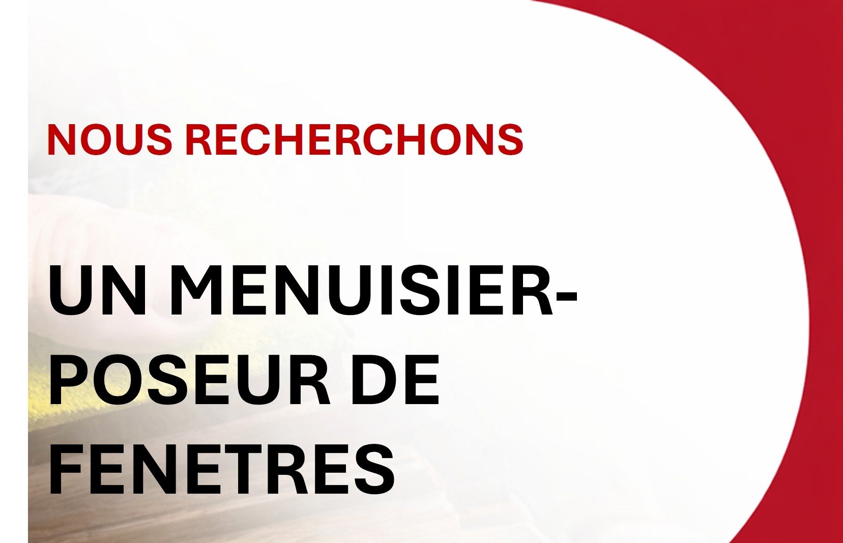 Offre d'emploi - menuisier-poseur