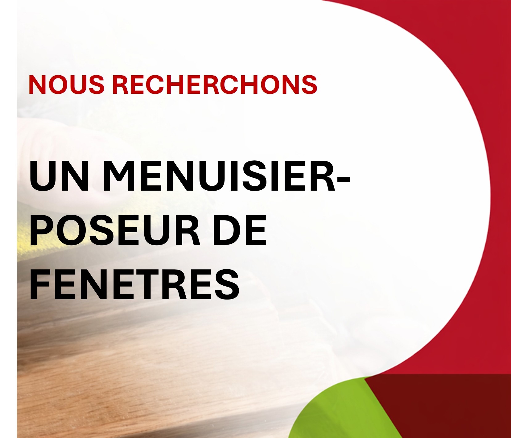 Offre d'emploi - menuisier-poseur