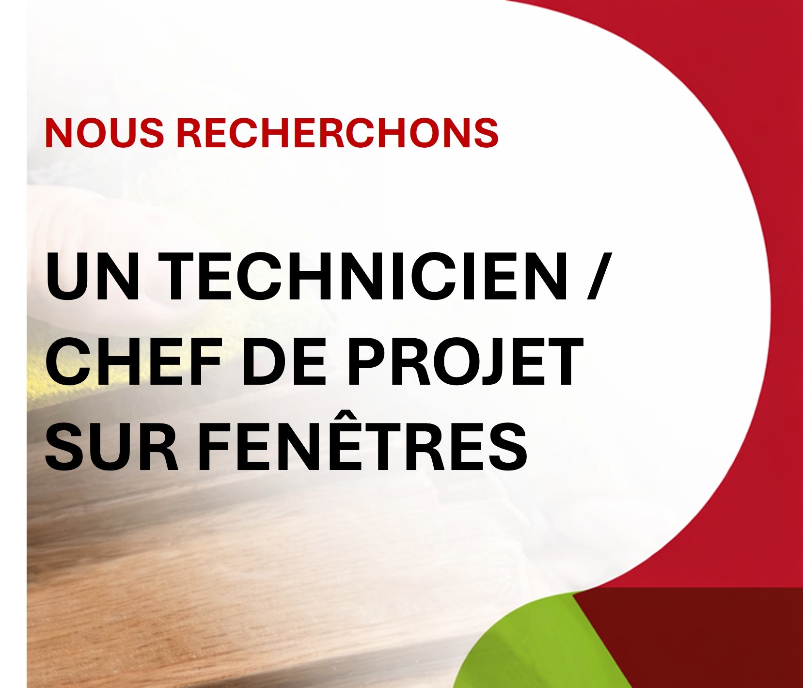 Offre d'emploi technicien chef de projet