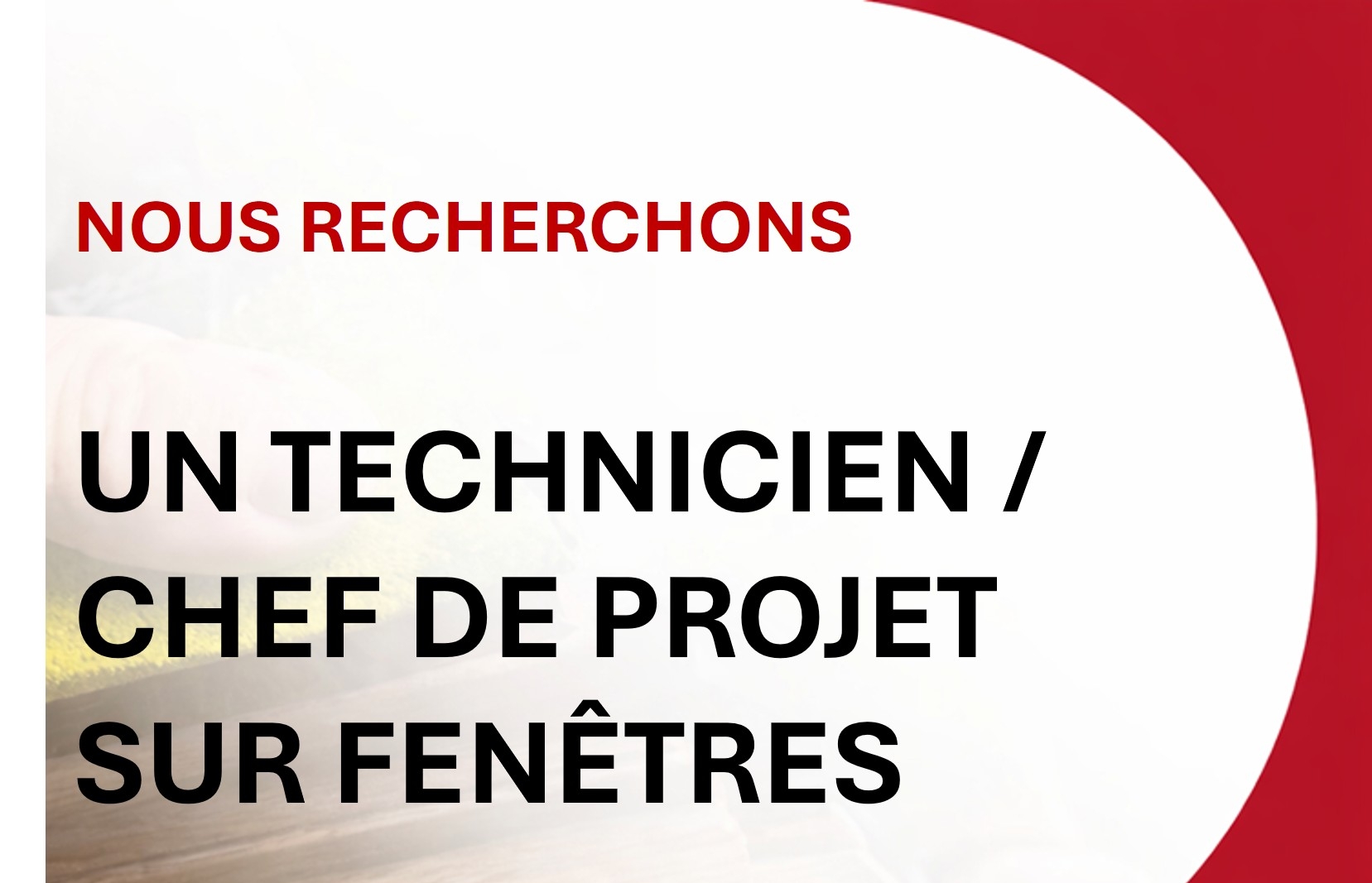 Offre d'emploi technicien chef de projet